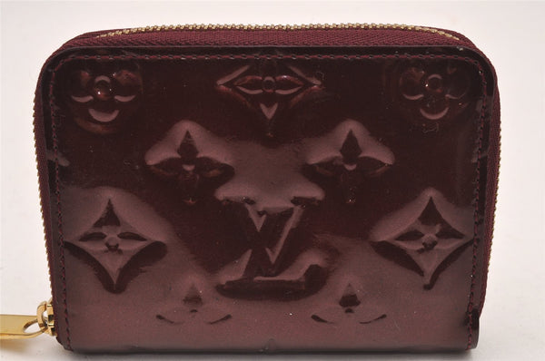 Authentic Louis Vuitton Vernis Zippy Coin Purse Wallet Wine Red M91534 Box 0751J