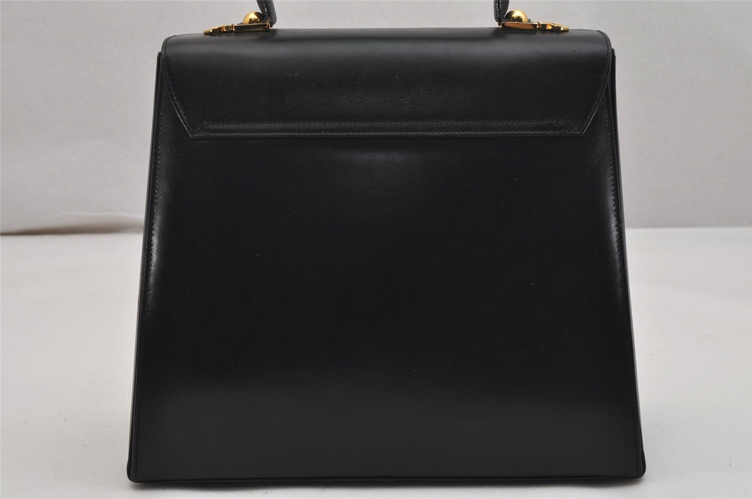 Authentic Salvatore Ferragamo Gancini Leather 2Way Shoulder Hand Bag Black 0752K