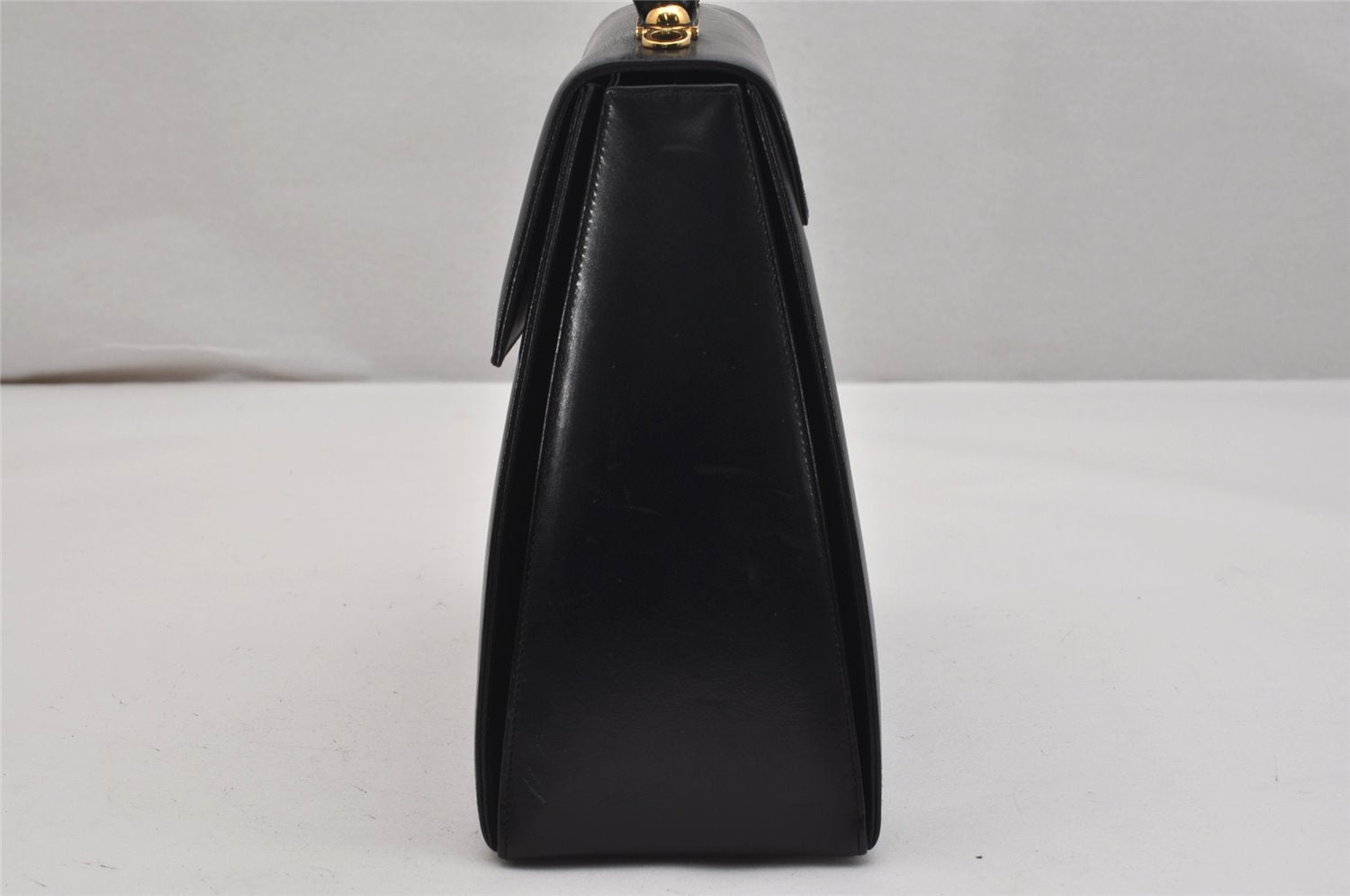Authentic Salvatore Ferragamo Gancini Leather 2Way Shoulder Hand Bag Black 0752K