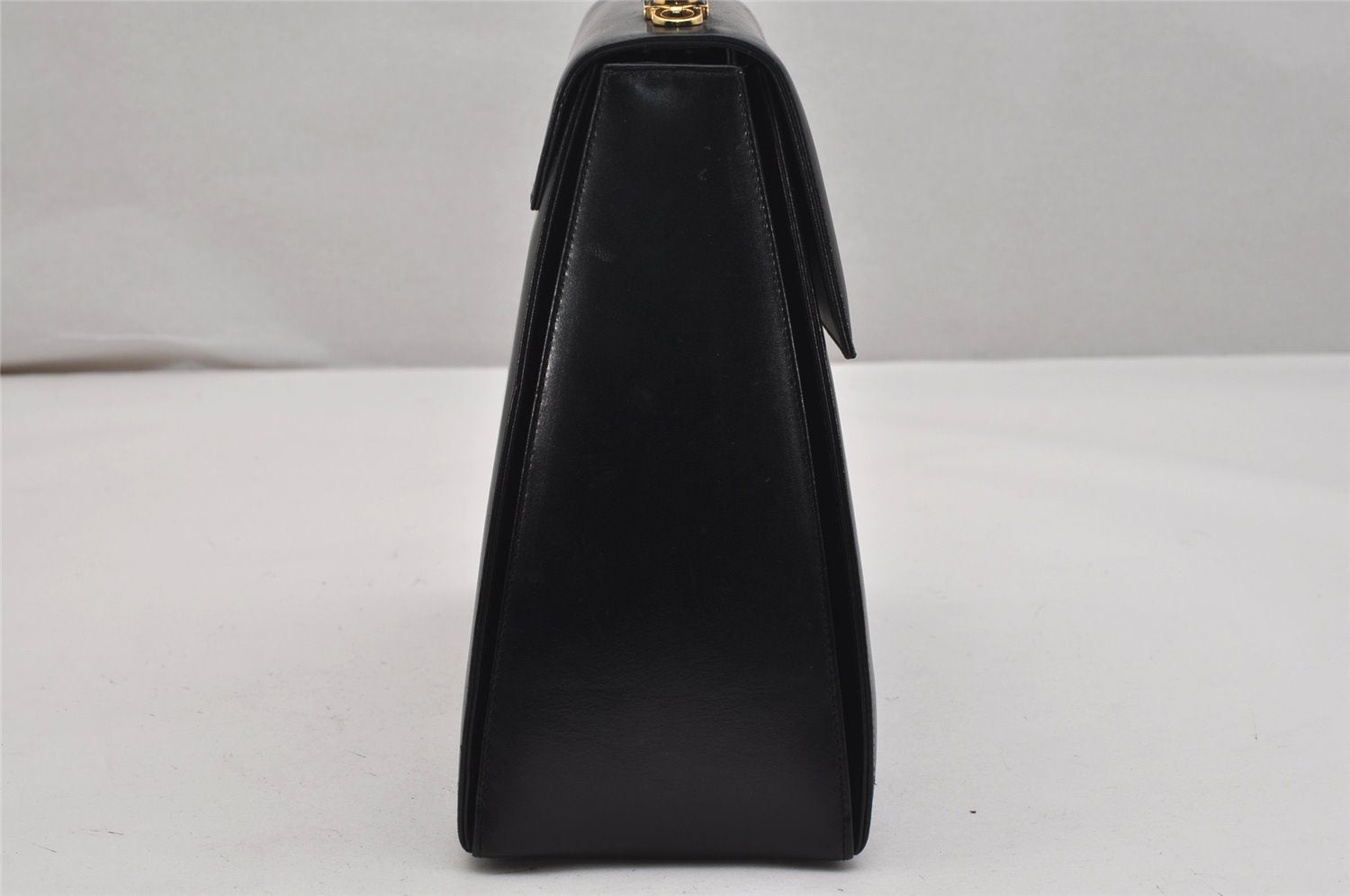 Authentic Salvatore Ferragamo Gancini Leather 2Way Shoulder Hand Bag Black 0752K