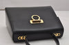 Authentic Salvatore Ferragamo Gancini Leather 2Way Shoulder Hand Bag Black 0752K