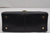 Authentic Salvatore Ferragamo Gancini Leather 2Way Shoulder Hand Bag Black 0752K