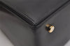 Authentic Salvatore Ferragamo Gancini Leather 2Way Shoulder Hand Bag Black 0752K
