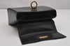 Authentic Salvatore Ferragamo Gancini Leather 2Way Shoulder Hand Bag Black 0752K