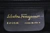 Authentic Salvatore Ferragamo Gancini Leather 2Way Shoulder Hand Bag Black 0752K