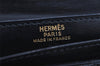 Authentic HERMES Bearn Classic Leather Long Wallet Purse Black Box 0753K