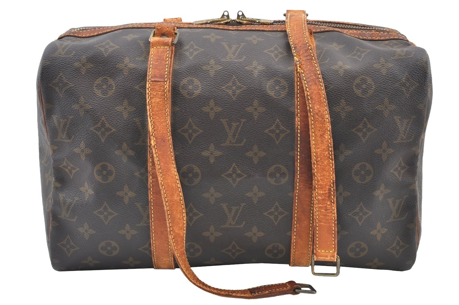 Authentic Louis Vuitton Monogram Sac Souple 35 Hand Boston Bag M41626 Junk 0755H