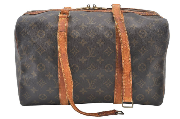 Authentic Louis Vuitton Monogram Sac Souple 35 Hand Boston Bag M41626 Junk 0755H