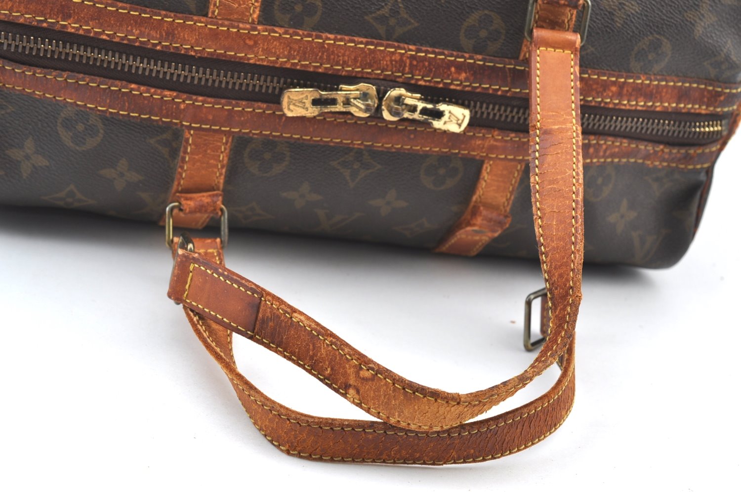 Authentic Louis Vuitton Monogram Sac Souple 35 Hand Boston Bag M41626 Junk 0755H