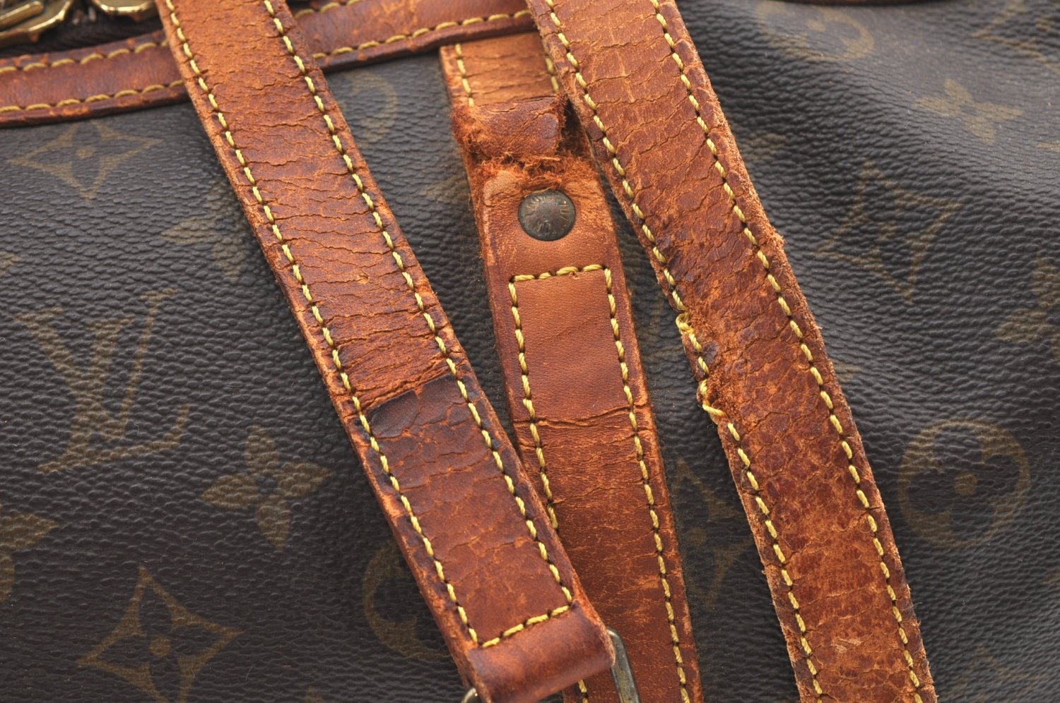 Authentic Louis Vuitton Monogram Sac Souple 35 Hand Boston Bag M41626 Junk 0755H