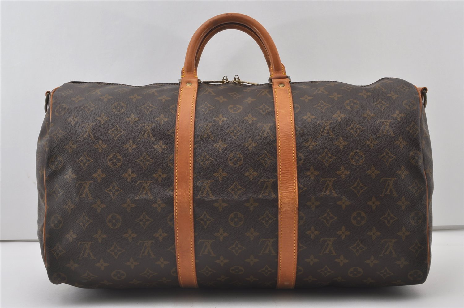 Authentic Louis Vuitton Monogram Keepall Bandouliere 50 M41416 Boston Bag 0755J