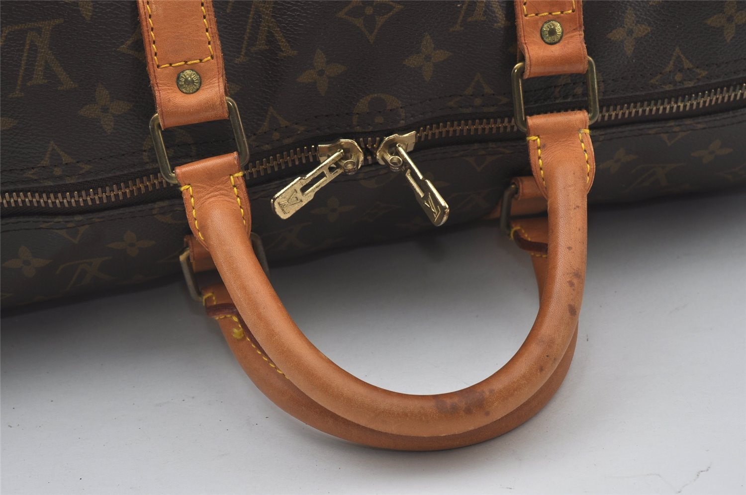 Authentic Louis Vuitton Monogram Keepall Bandouliere 50 M41416 Boston Bag 0755J