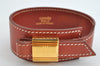 Authentic HERMES Vintage Bracelet Bangle Artemis Size M Leather Brown 0755K