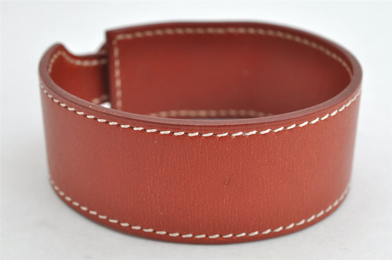 Authentic HERMES Vintage Bracelet Bangle Artemis Size M Leather Brown 0755K