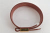 Authentic HERMES Vintage Bracelet Bangle Artemis Size M Leather Brown 0755K