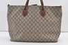 Authentic GUCCI Vintage 2Way Shoulder Tote Bag GG PVC Leather 453705 Brown 0756K
