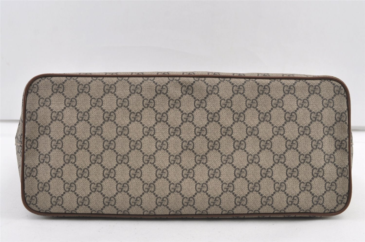 Authentic GUCCI Vintage 2Way Shoulder Tote Bag GG PVC Leather 453705 Brown 0756K