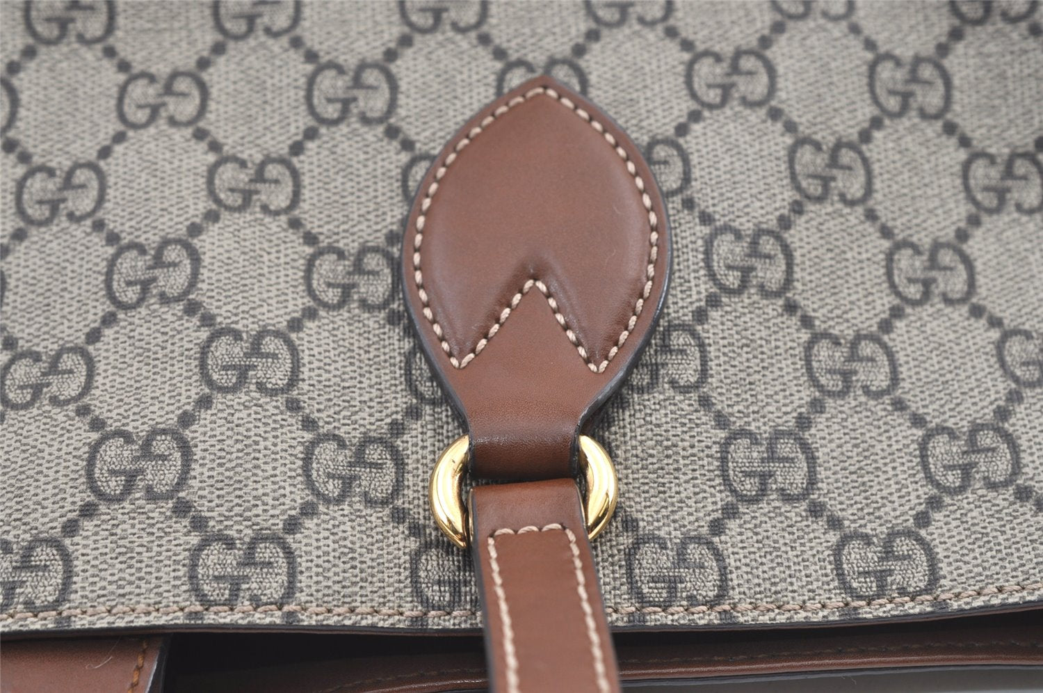 Authentic GUCCI Vintage 2Way Shoulder Tote Bag GG PVC Leather 453705 Brown 0756K