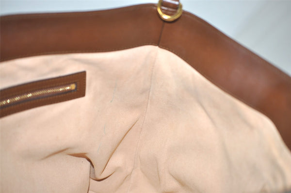 Authentic GUCCI Vintage 2Way Shoulder Tote Bag GG PVC Leather 453705 Brown 0756K