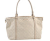 Authentic GUCCI Guccissima Shoulder Tote Bag GG Leather 197953 White 0757K