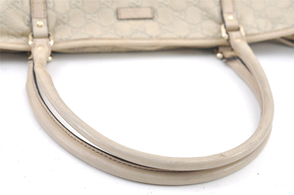 Authentic GUCCI Guccissima Shoulder Tote Bag GG Leather 197953 White 0757K