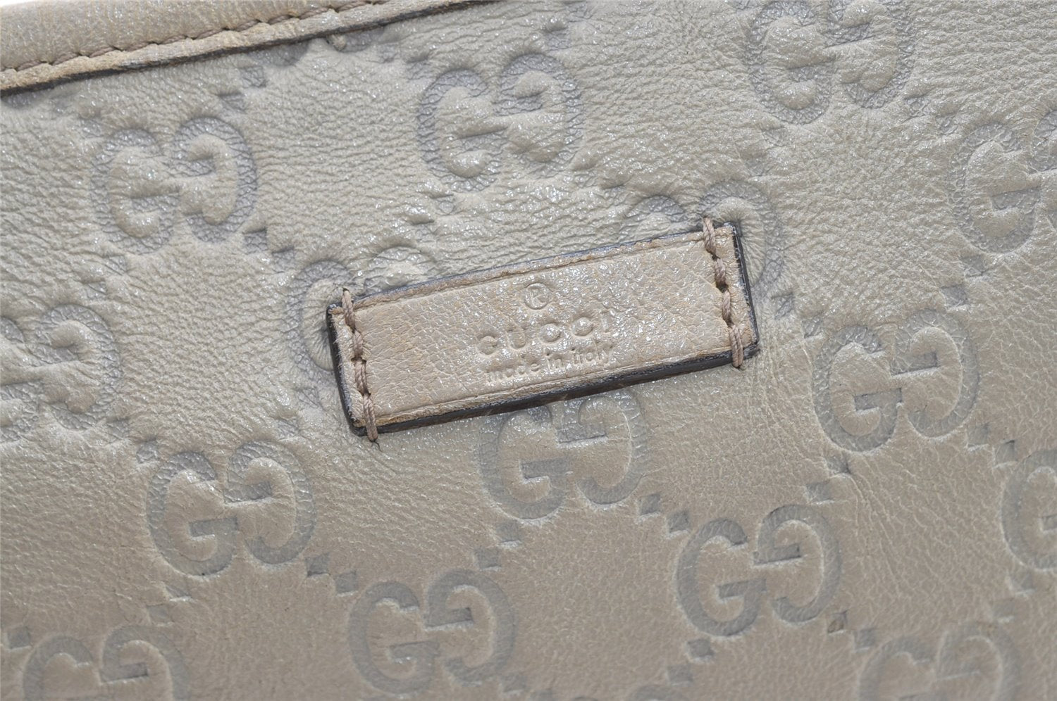 Authentic GUCCI Guccissima Shoulder Tote Bag GG Leather 197953 White 0757K