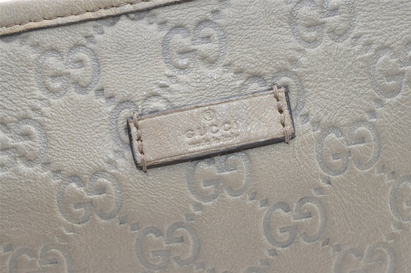 Authentic GUCCI Guccissima Shoulder Tote Bag GG Leather 197953 White 0757K