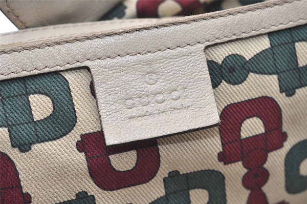 Authentic GUCCI Guccissima Shoulder Tote Bag GG Leather 197953 White 0757K