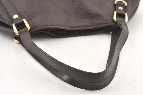 Authentic GUCCI Guccissima Abbey Shoulder Tote Bag GG Leather 130736 Brown 0758K