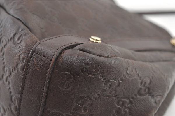 Authentic GUCCI Guccissima Abbey Shoulder Tote Bag GG Leather 130736 Brown 0758K