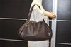 Authentic GUCCI Guccissima Abbey Shoulder Tote Bag GG Leather 130736 Brown 0758K