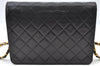 Authentic CHANEL Lamb Skin Matelasse Chain Shoulder Bag Black CC Junk 0759I