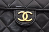 Authentic CHANEL Lamb Skin Matelasse Chain Shoulder Bag Black CC Junk 0759I