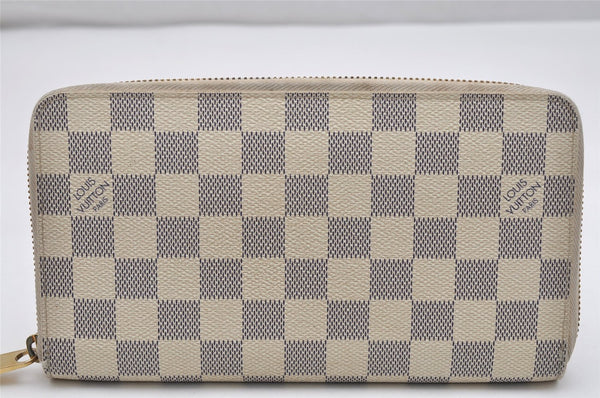 Authentic Louis Vuitton Damier Azur Zippy Organizer Long Wallet N60012 LV 0759K