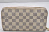 Authentic Louis Vuitton Damier Azur Zippy Organizer Long Wallet N60012 LV 0759K