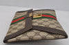 Authentic GUCCI Web Sherry Line Clutch Hand Bag GG PVC Leather Brown Junk 0760J
