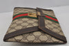 Authentic GUCCI Web Sherry Line Clutch Hand Bag GG PVC Leather Brown Junk 0760J