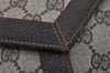 Authentic GUCCI Web Sherry Line Clutch Hand Bag GG PVC Leather Brown Junk 0760J