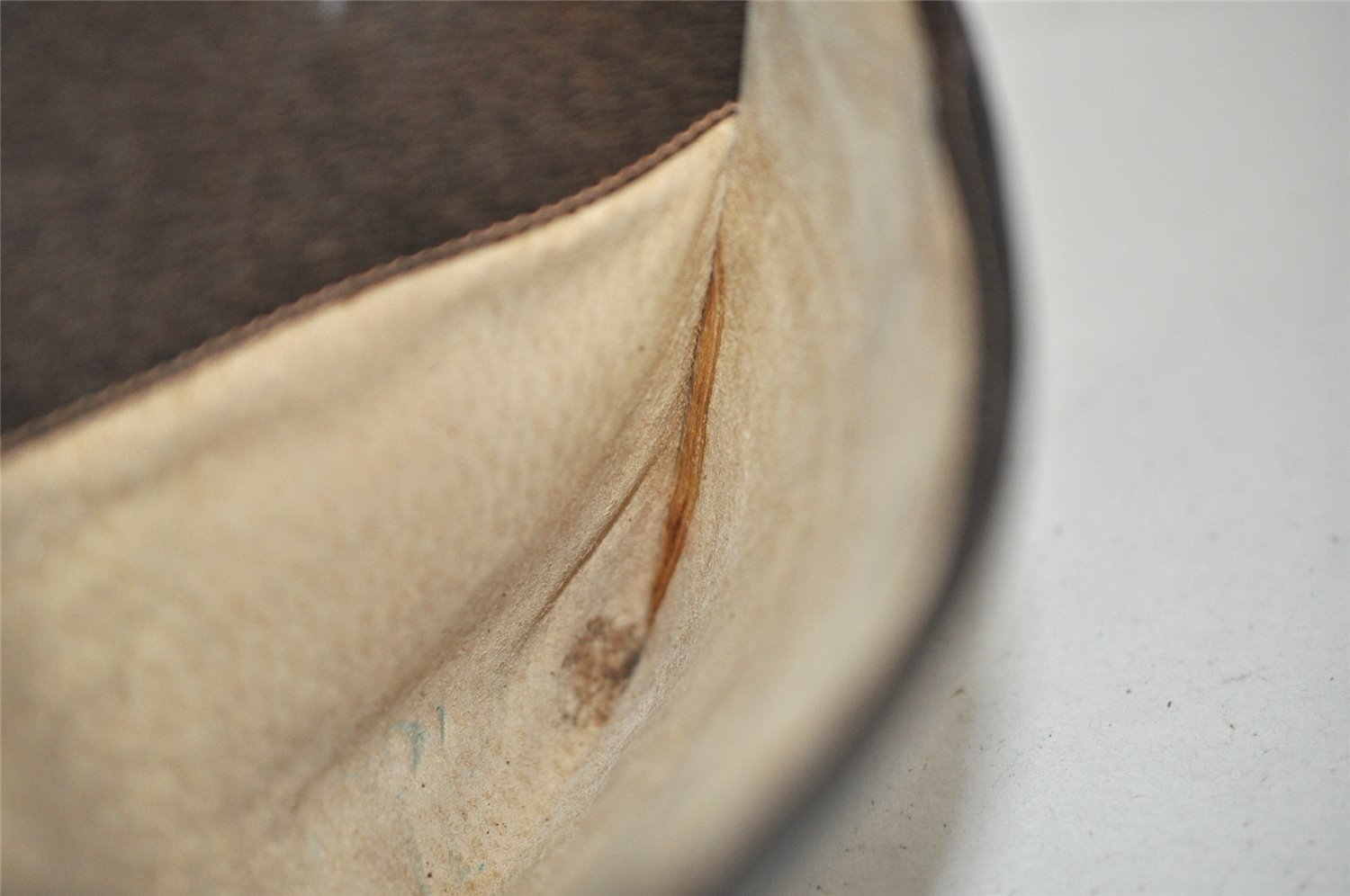 Authentic GUCCI Web Sherry Line Clutch Hand Bag GG PVC Leather Brown Junk 0760J
