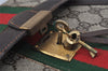 Authentic GUCCI Web Sherry Line Clutch Hand Bag GG PVC Leather Brown Junk 0760J