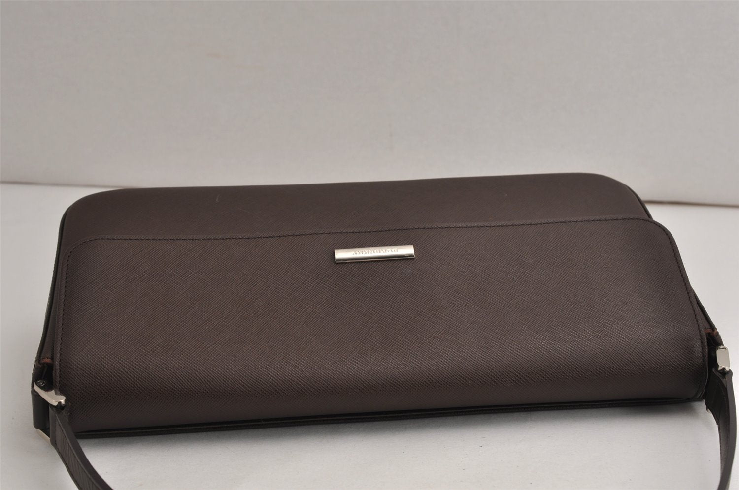 Authentic BURBERRY Vintage Leather Shoulder Hand Bag Purse Brown 0760K