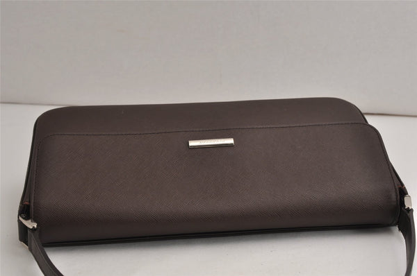 Authentic BURBERRY Vintage Leather Shoulder Hand Bag Purse Brown 0760K