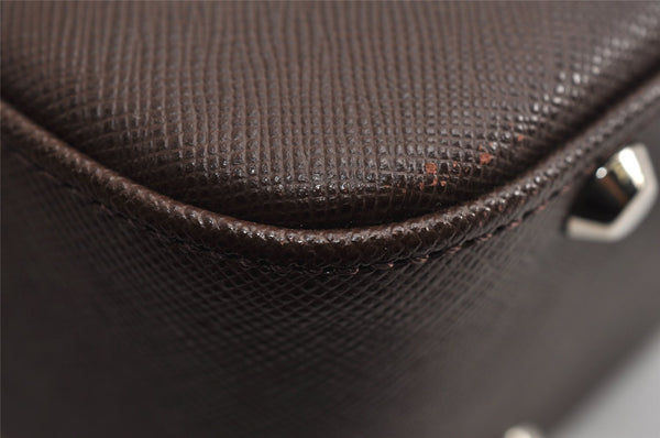 Authentic BURBERRY Vintage Leather Shoulder Hand Bag Purse Brown 0760K