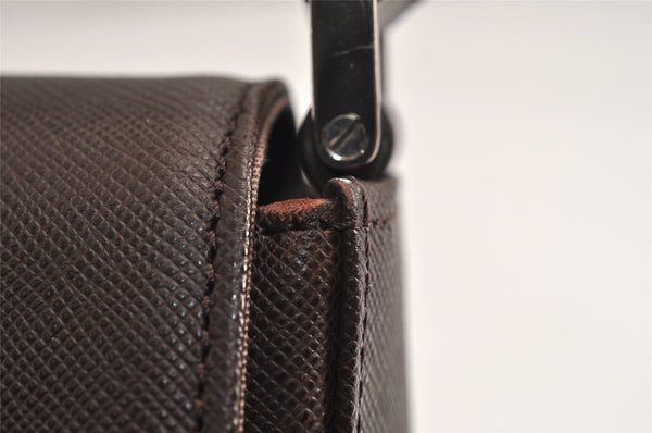 Authentic BURBERRY Vintage Leather Shoulder Hand Bag Purse Brown 0760K