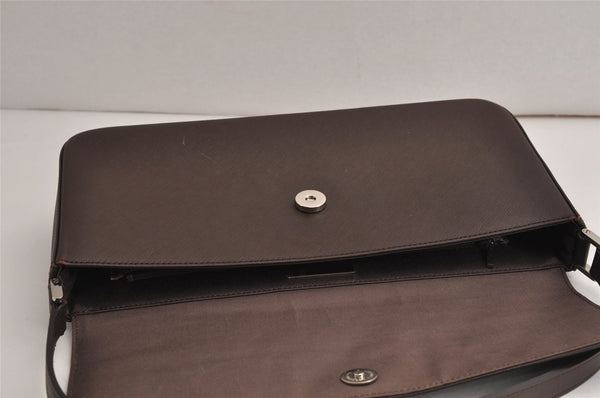 Authentic BURBERRY Vintage Leather Shoulder Hand Bag Purse Brown 0760K