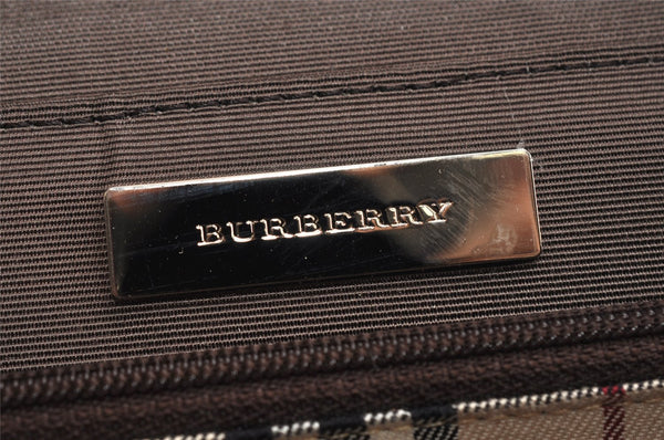 Authentic BURBERRY Vintage Leather Shoulder Hand Bag Purse Brown 0760K