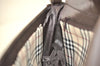 Authentic BURBERRY Vintage Leather Shoulder Hand Bag Purse Brown 0760K