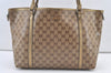Authentic GUCCI GG Crystal Shoulder Tote Bag GG PVC Leather 197953 Brown 0761K