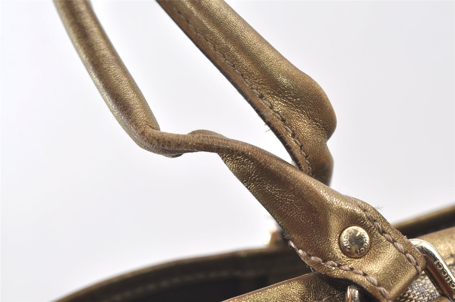 Authentic GUCCI GG Crystal Shoulder Tote Bag GG PVC Leather 197953 Brown 0761K