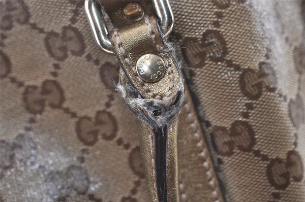 Authentic GUCCI GG Crystal Shoulder Tote Bag GG PVC Leather 197953 Brown 0761K